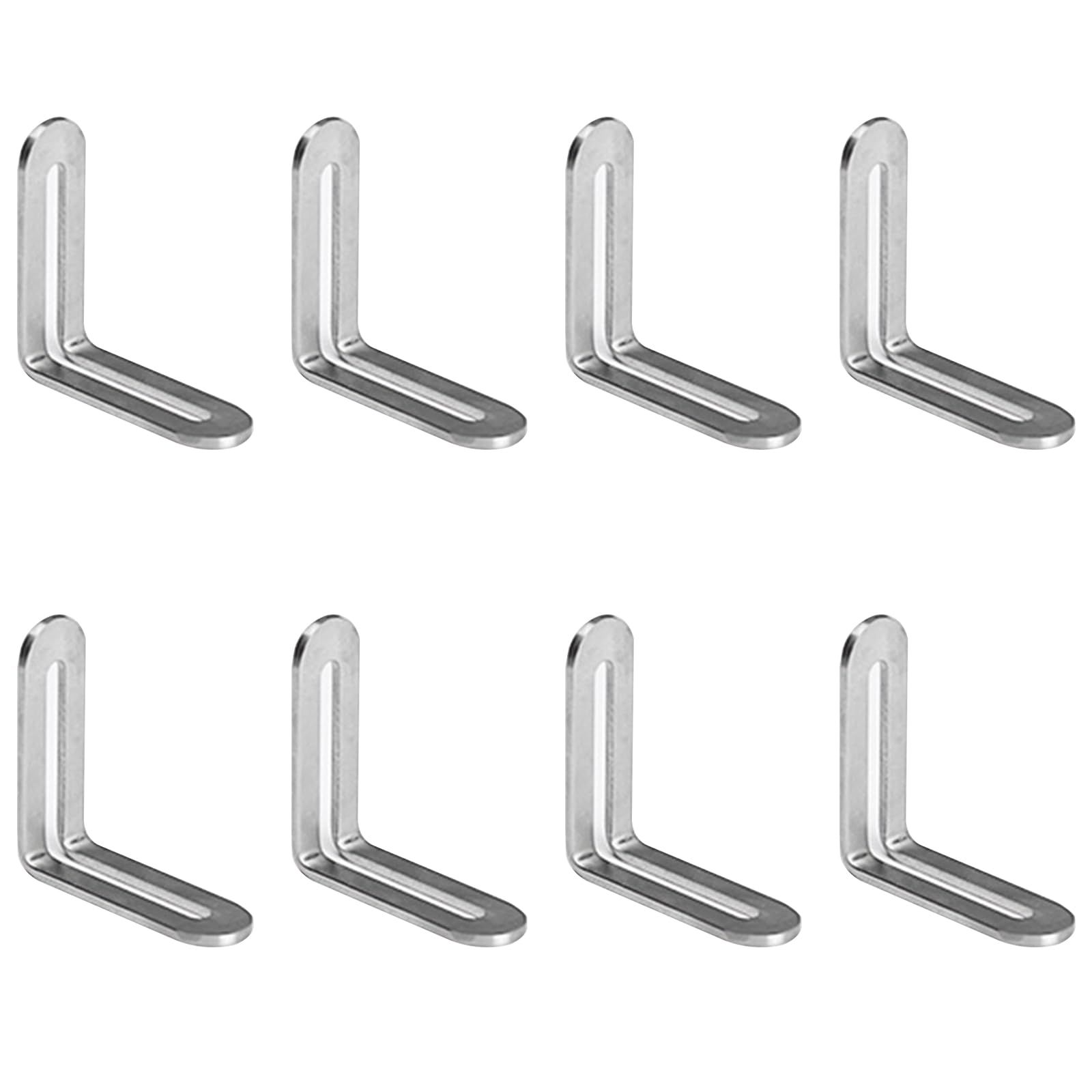 8 Pcs Corner Brackets, Stainless Steel L Brackets Adjustable Angle Corner Brace Wood Connectors for Furniture, 58mmx58mm