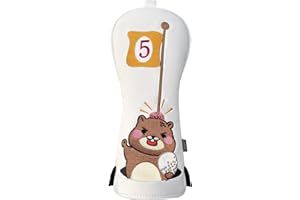 Golf Club Cover for Driver Fairway Wood Hybrid Mallet Putter Cover, Wootfairy Golf Club Headcovers Waterproof Leather White Accessories Compatible with Taylormade Odyssey and More Brand