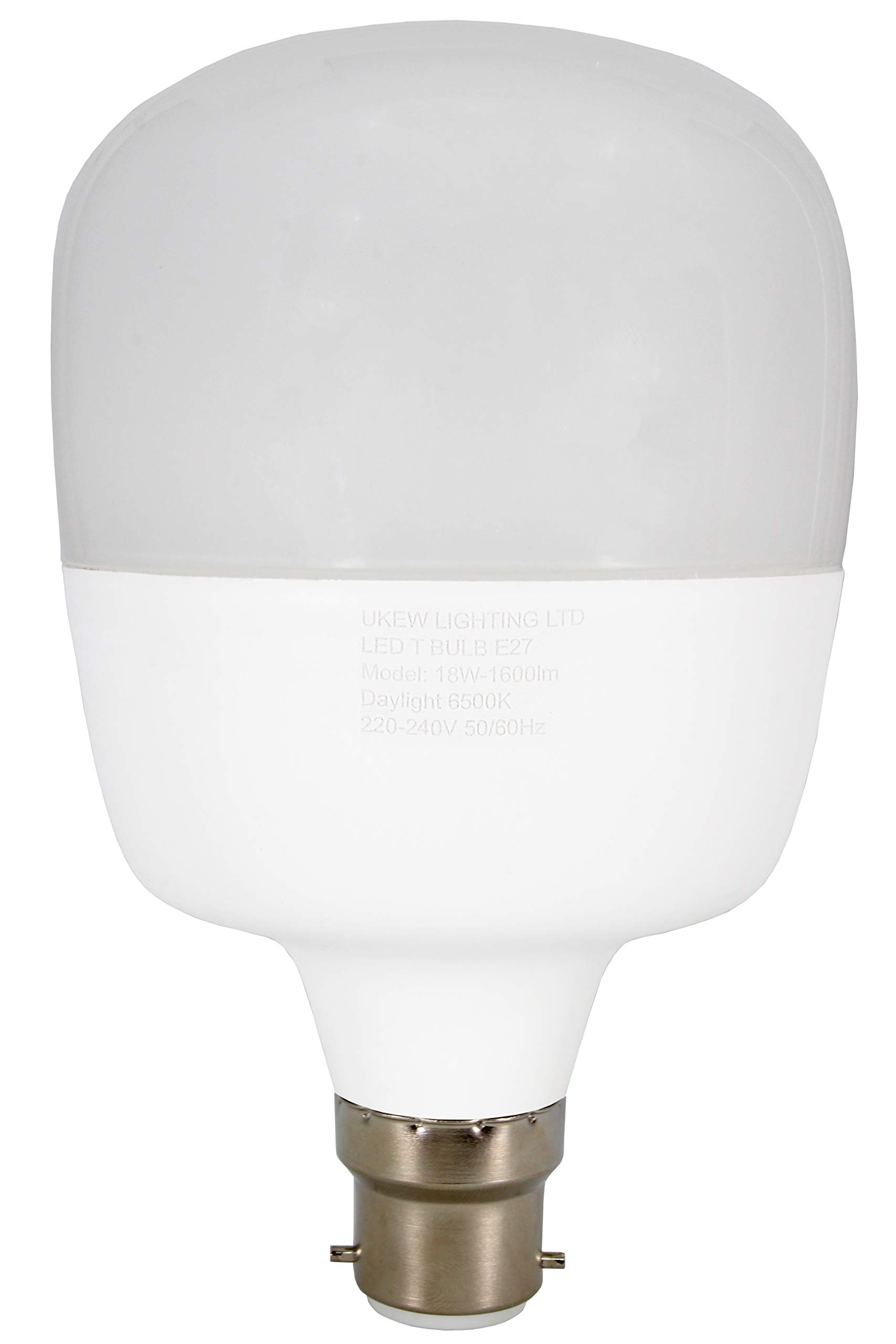 UKEW 18W Globe LED Light Bulb - Bayonet BC B22 Fitting Eco High Power Energy Saving Large Non-Dimmable Round Bright White Daylight 6500K LED Bulb Perfect for Indoor Rooms