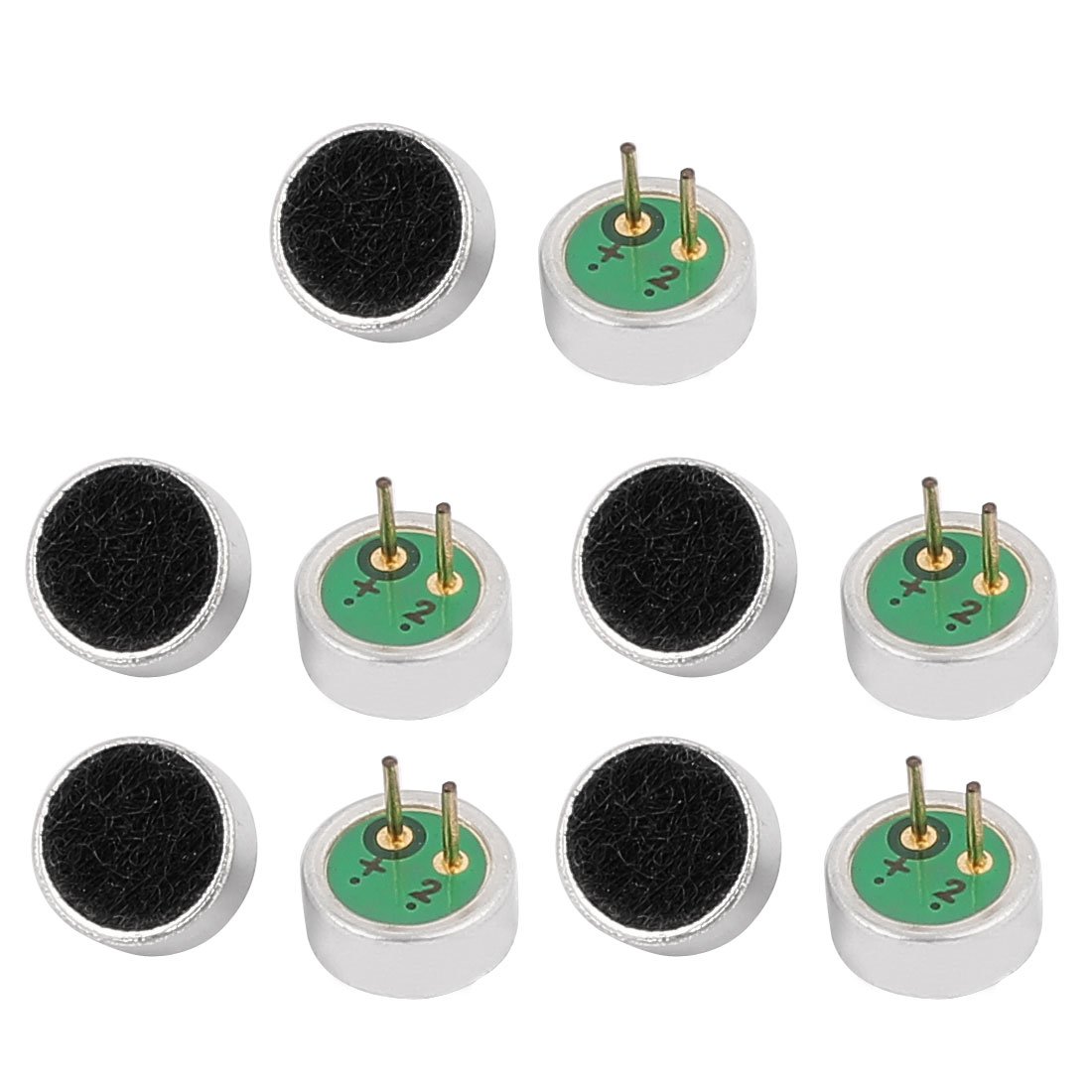 Sourcingmap 10pcs 6x2.7mm 30-44dB Electret Condenser Microphone High Sensitivity Pickup