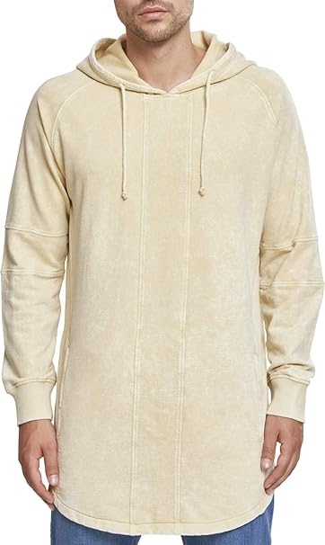 Urban Classics Herren Kapuzenpullover Terry Acid Washed Long Shaped Hoodie