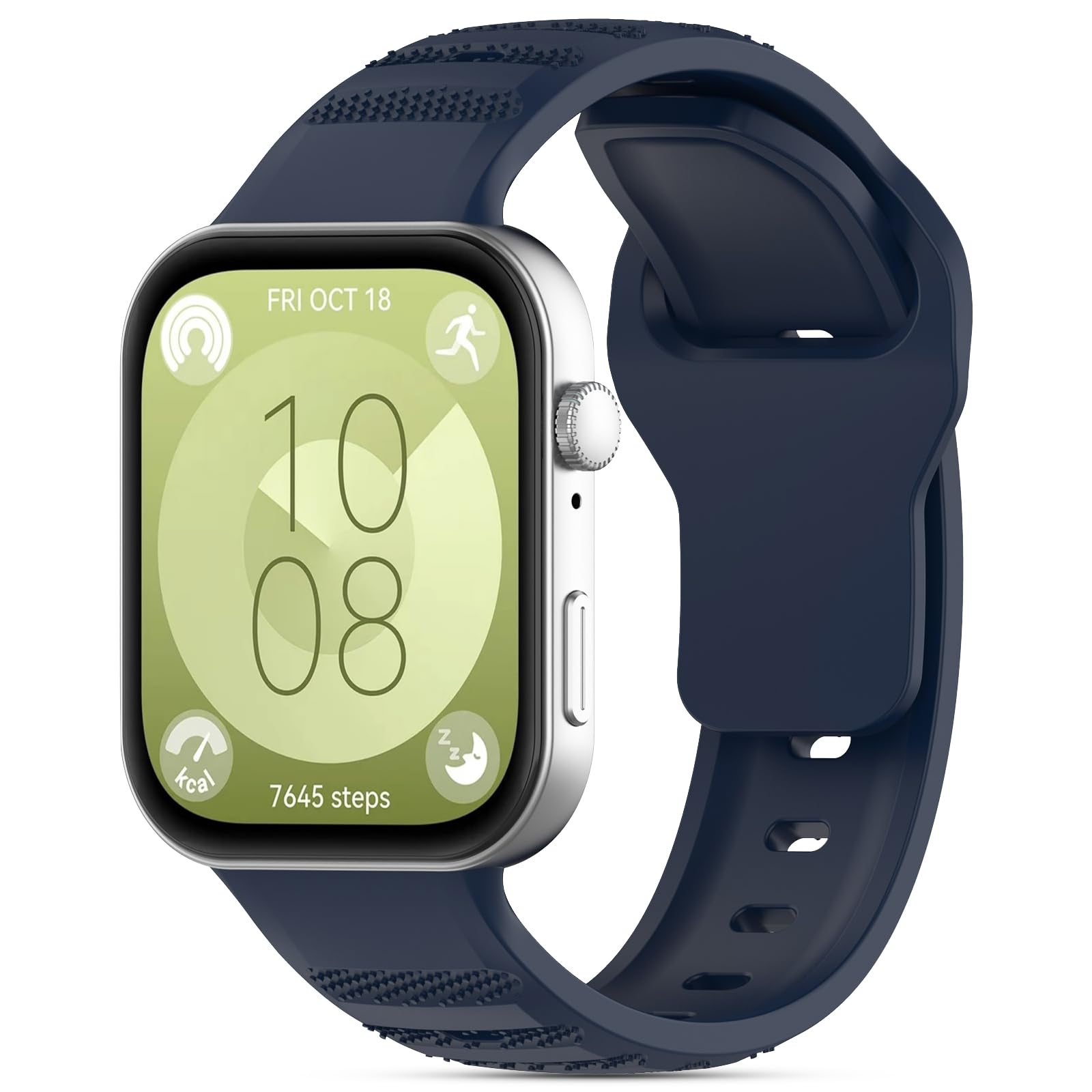 CHULN Bands Compatible with Huawei Watch Fit 3, Adjustable Sports Breathable Soft Silicone Replacement Bracelet for Huawei Watch Fit 3-Men and Women.(No Host), Dark Blue, Modern