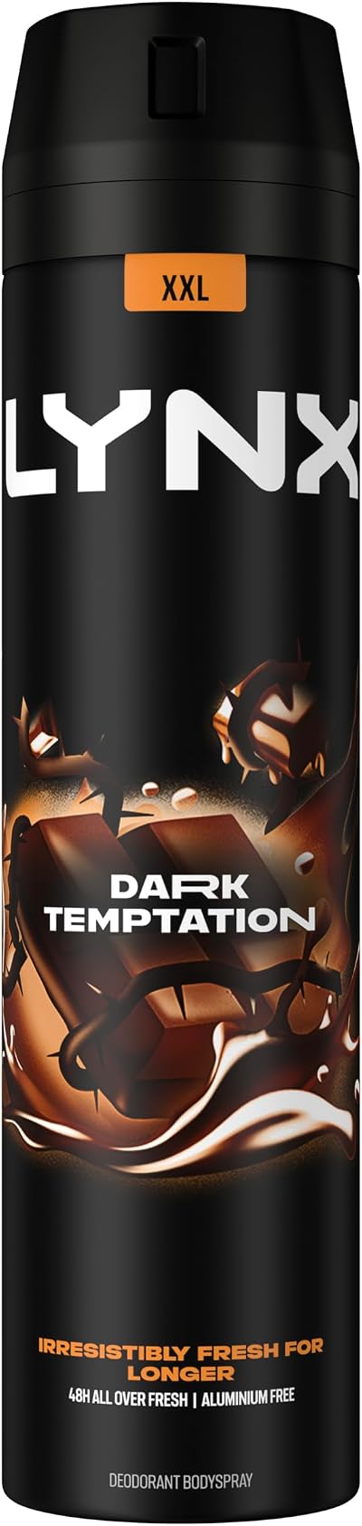 Lynx Dark Temptation Body Spray 250ml Men's Deodorant Chocolate Scent 48Hr