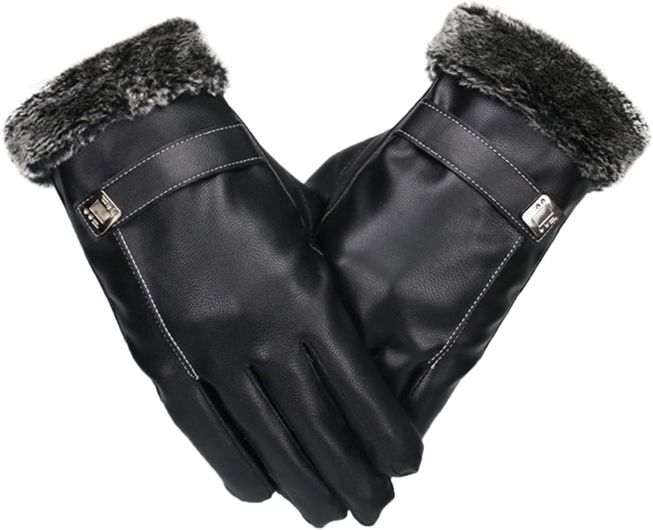 Hzdmfgs Gloves Men's Gloves Black Winter Mittens Keep Warm Touch Screen