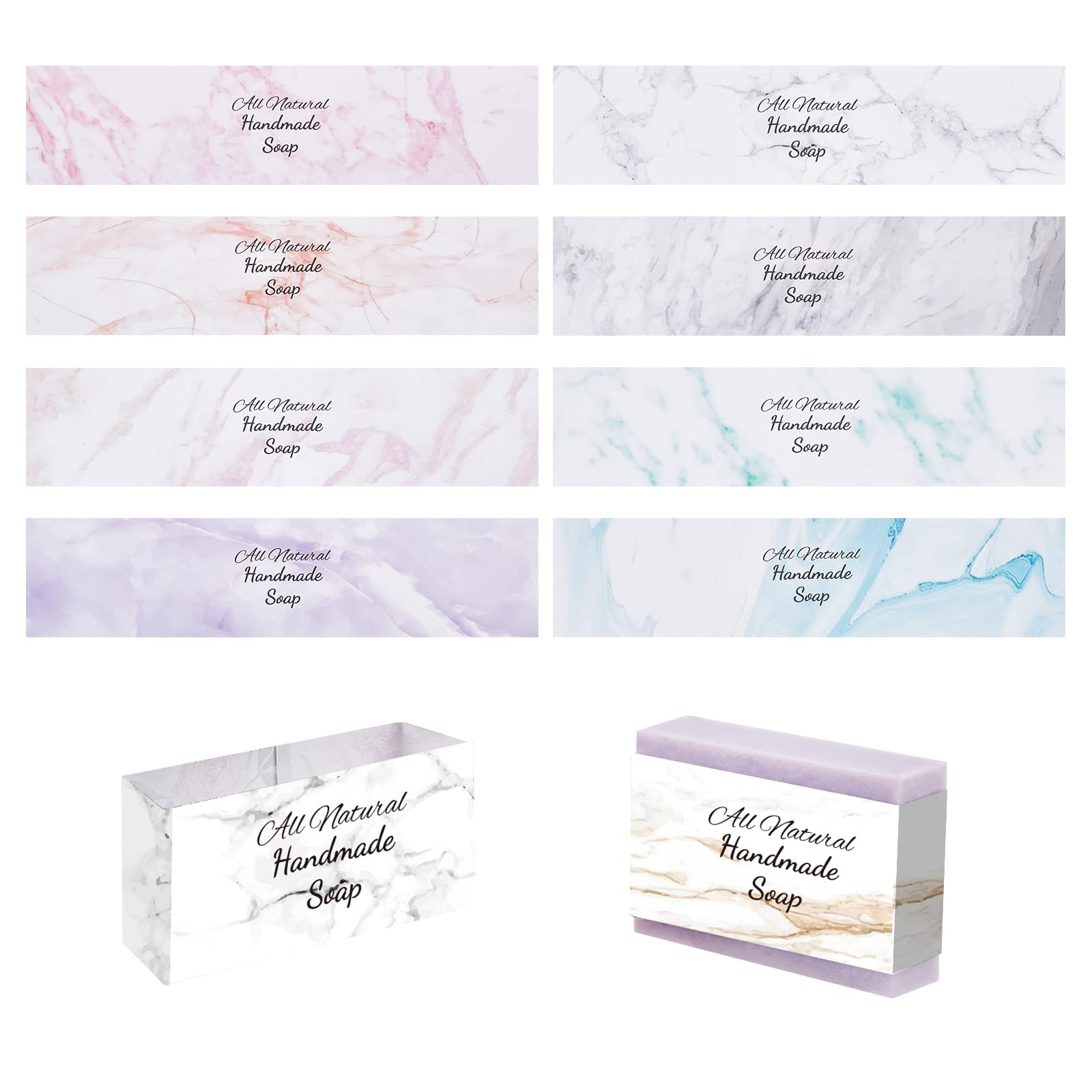 PH PandaHall 90pcs Soap Wrapping Paper Tape, 9 Styles Soap Packaging Paper Soaps Wrap Tape Vertical Soaps Paper Tag Bath Bar Sleeves Covers for Homemade Bath Bar Packaging