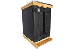 KAGZ Winter Bee Hive Wrap for 10 and 8 Frame Beehives, Adjustable Insulation Cover for 2 Deep + 1 Medium Hive Boxes, Waterproof, Windproof, Reusable 76.8" x 23.6"