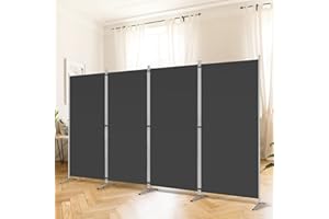 RANTILA 4 Panel Room Divider, 6 Ft Tall Folding Privacy Screen Room Dividers, Freestanding Room Partition Wall Dividers, 136'
