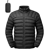 Rdruko Men's Puffer Jackets Lightweight Packable Water Resistant Insulated Winter Puffy Coat for Travel Ski