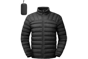 Rdruko Men's Puffer Jackets Lightweight Packable Water Resistant Insulated Winter Puffy Coat for Travel Ski