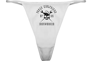 CafePress Proud Girlfriend of an Ironworker Black Classic Thong Underwear, Funny Womens Panties