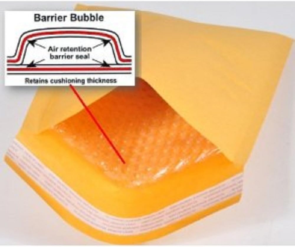 #000 4x8" KRAFT BUBBLE MAILER PADDED ENVELOPES-500 qty