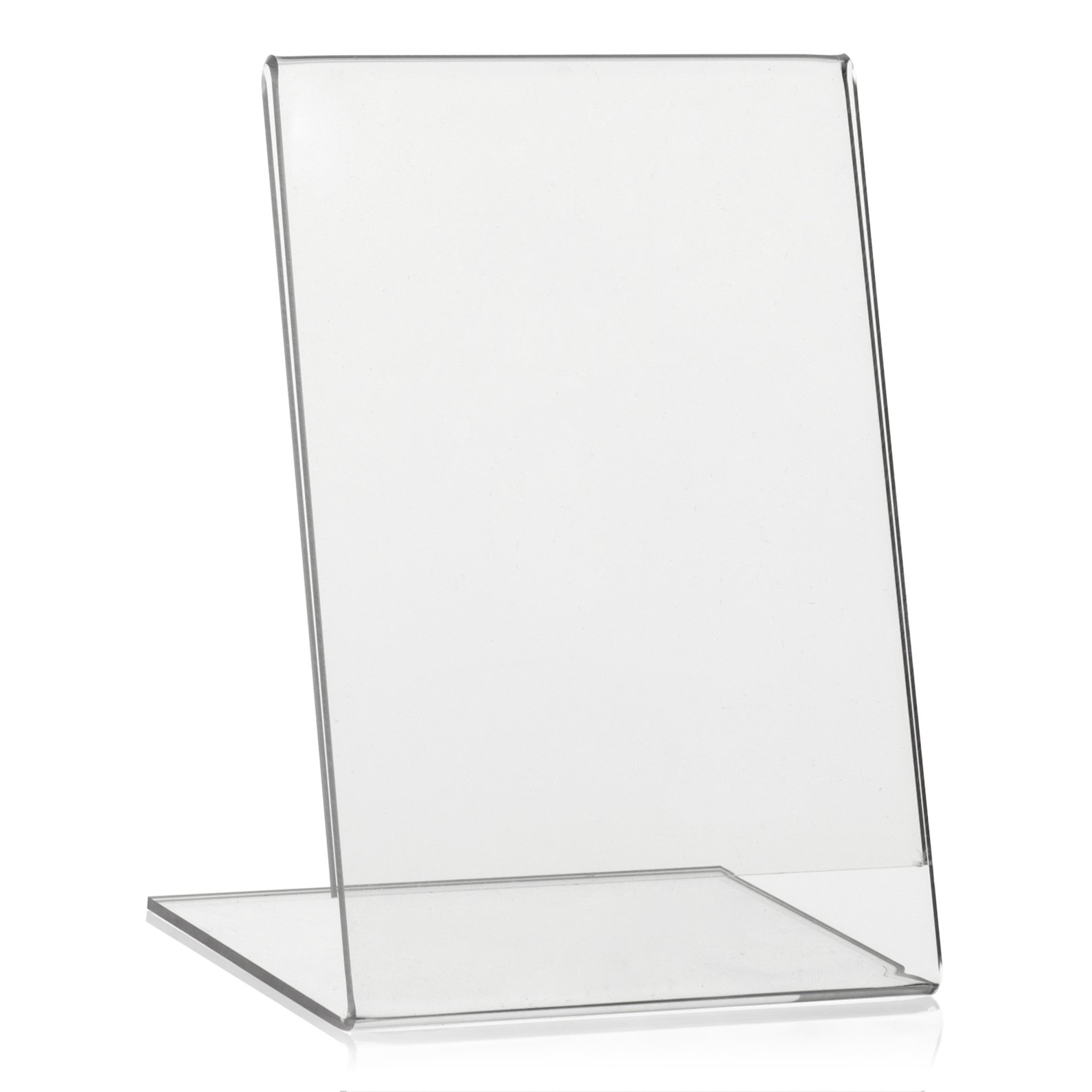 Vitadisplays DIN A6 Advertising Stands, L Stand, L Stand in Portrait Format, Table Stand Made of Original Plexiglas Pack of 10