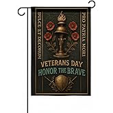 FLAGMEUP8386 Military Veteran Garden Flag 12x18 In Doublesided Honor the Brave US Armed Forces Service Tribute Display for Veterans Day Memorial Day Patriot Day Outdoor Yard Cemetery Decor