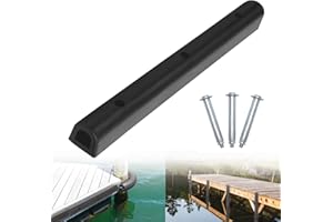 foriy Rubber Dock Bumper Heavy Duty D-Shape Dock Edge Bumper Guard Protector Strips with 3 Holes for Boat Docks Marinas Loadi