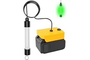 CRTBELFY Underwater Fishing Light Compatible for Dewalt 20V Battery，LED Green Light for IP68 1300 Lumens Fish Attracting, Night Fishing for Docks Boats or Kayaks(no Battery)