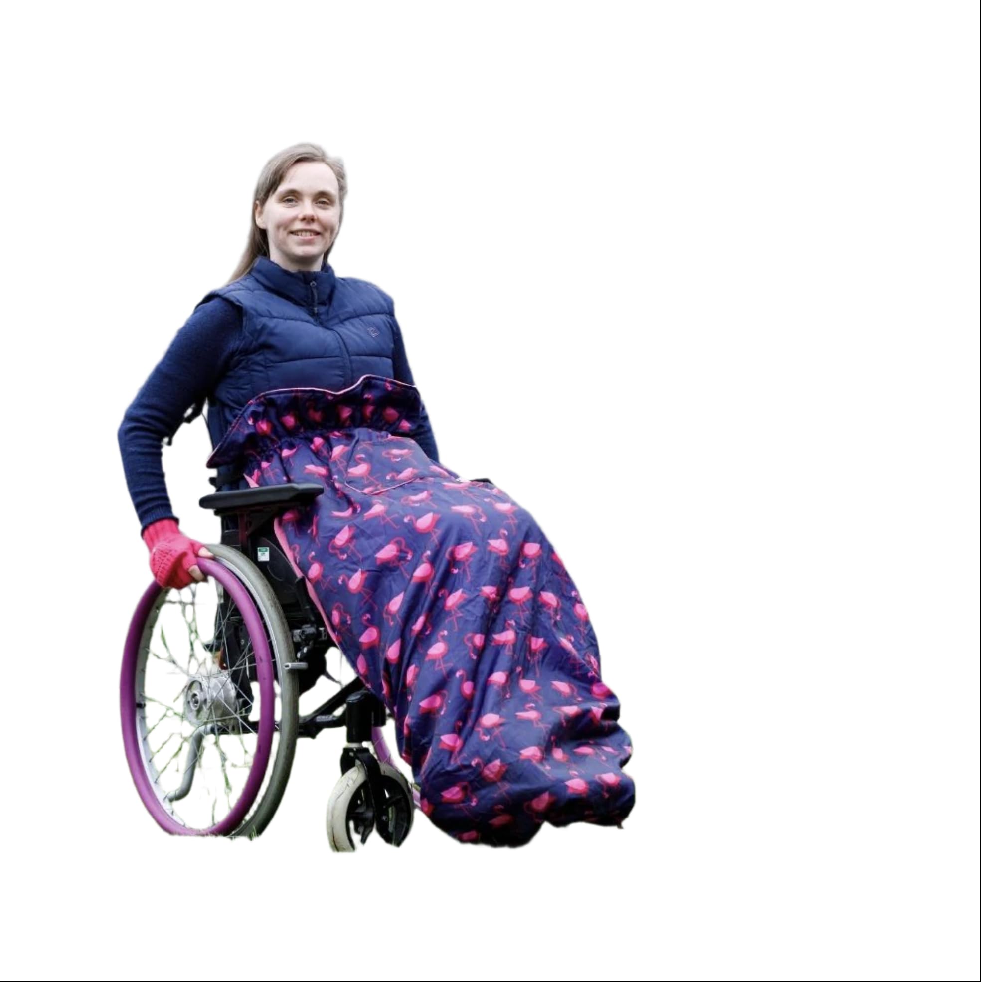 BundleBean Fleece-Lined Wheelchair Cosy Cover - 100% Waterproof Rain Cover - Universal Fit for Manual & Powered Wheelchairs - Easy to Fit Wheelchair Blanket - Adult Size