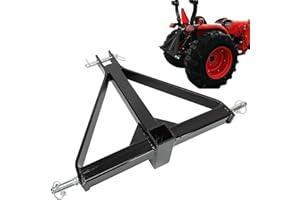 VOWAGH 2" Receiver 3 Point Trailer Hitch Category 1 Tractor Tow Drawbar Adapter Compatible with BX Kubota John Deere LM25H WLM Tractor NorTrac Kioti Yanmar, Black
