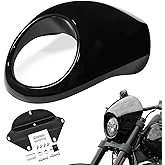 Amazicha Front Headlight Fairing Cowl Mask Headlamp Visor Bracket Fit for Harley Sportster XL 1973-later (Glossy Black)