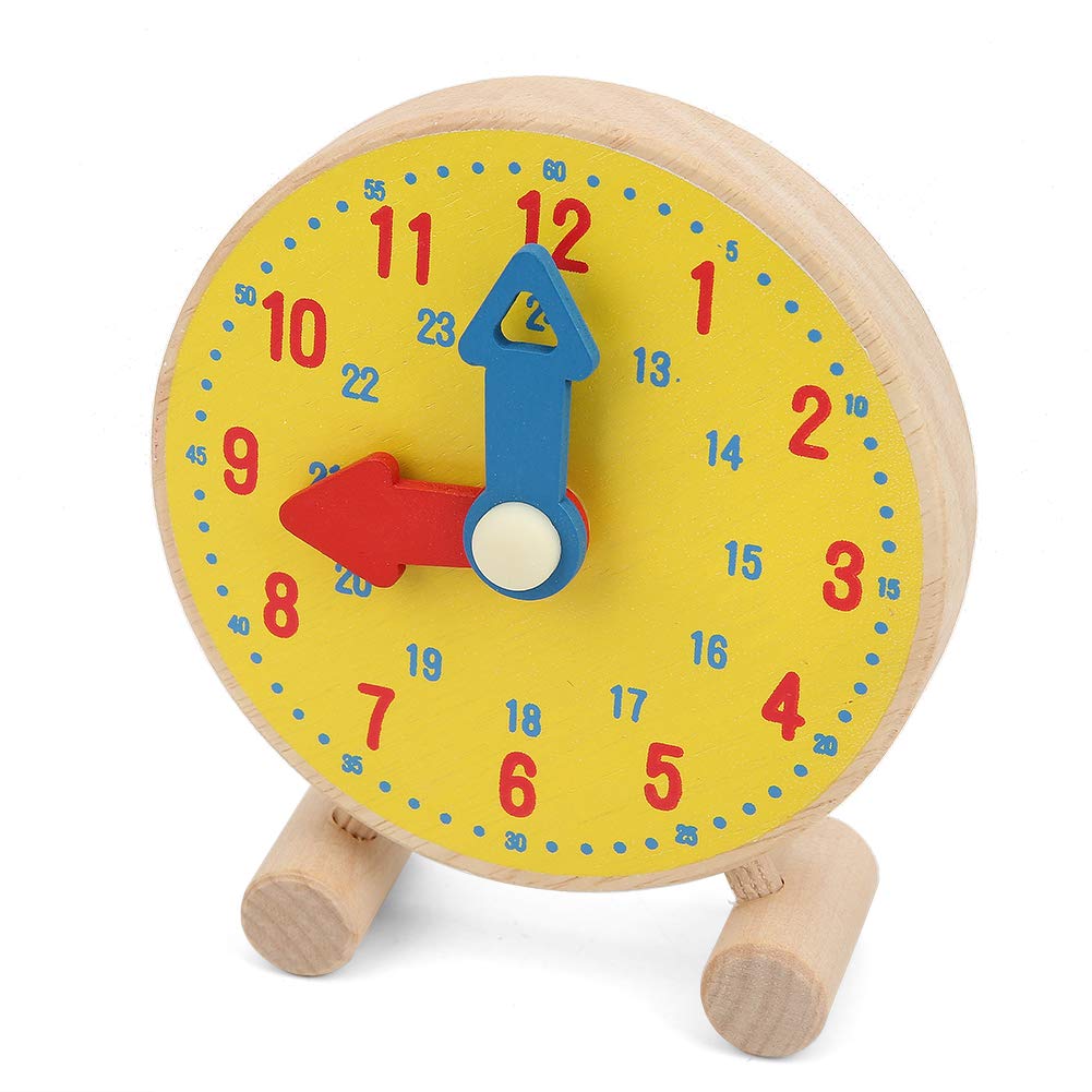 Toddler Teaching Clock - Wooden Number Clock Model for Telling Time & Learning, Kindergarten Educational Toy