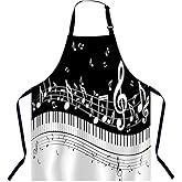 Xuwenz Music Note Apron Adjustable Neck Bib Apron for Men Women,Suitable for Kitchen Cooking Waitress Chef Apron