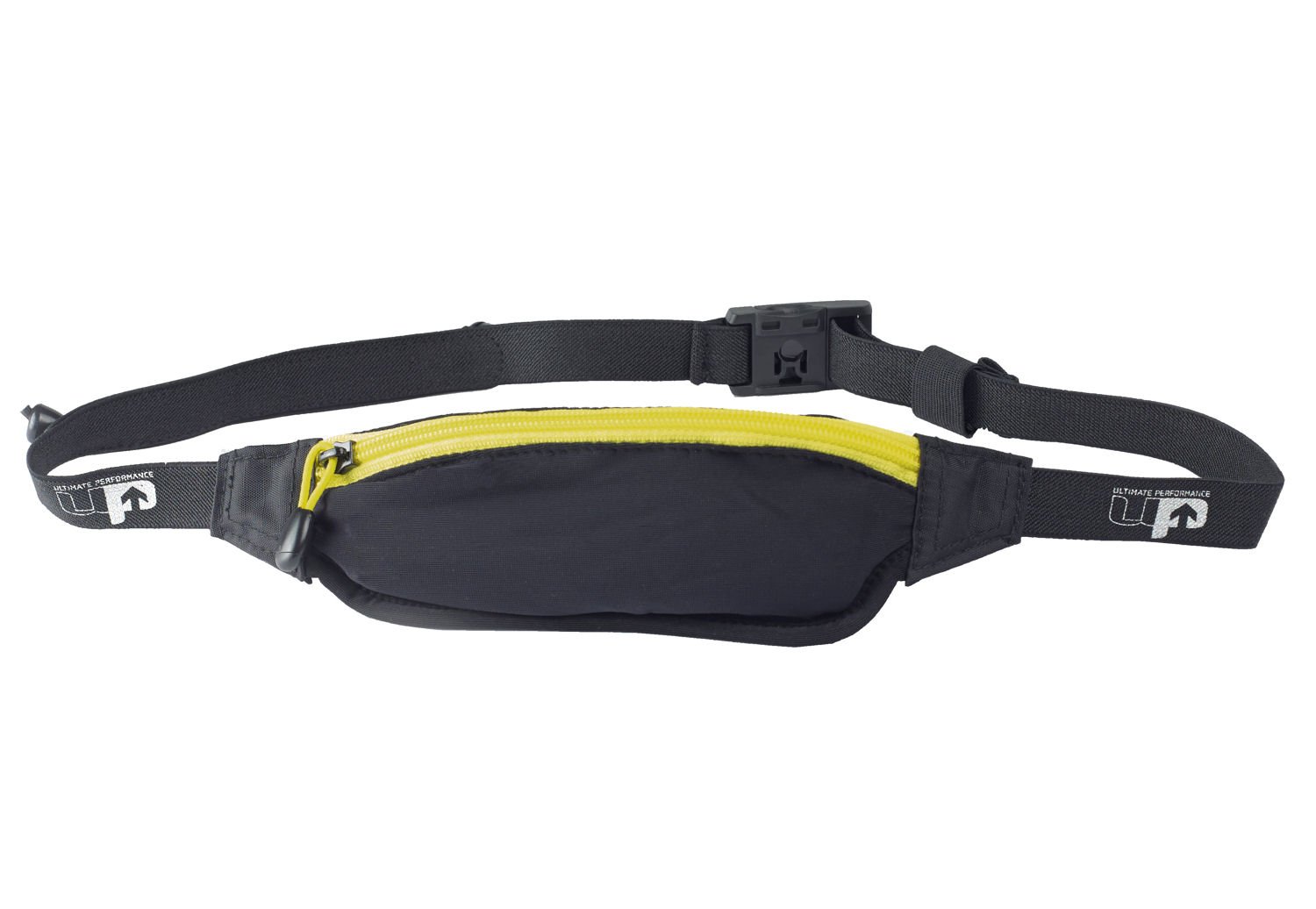 Ultimate Performance Unisex's Fingal Runners Waist Pack with FID Lock-Black/Yellow, One Size/65-105 cm