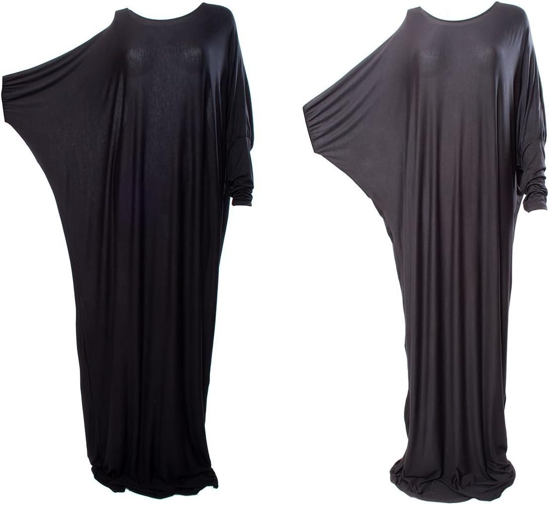 Womens Ladies Batwing Maxi Full Sleeve Dress Farasha Style Abaya Modest Jilbab