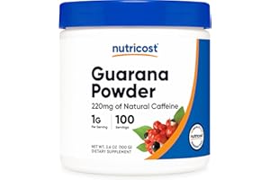 Nutricost Guarana Extract Powder 100 Grams - Natural Brazilian Herbal Caffeine/Energizer Supplement