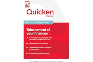 Quicken Classic Deluxe, Personal Finance Software - Take control of your finances - 1 Year Subscription (Windows/Mac) [Key Ca