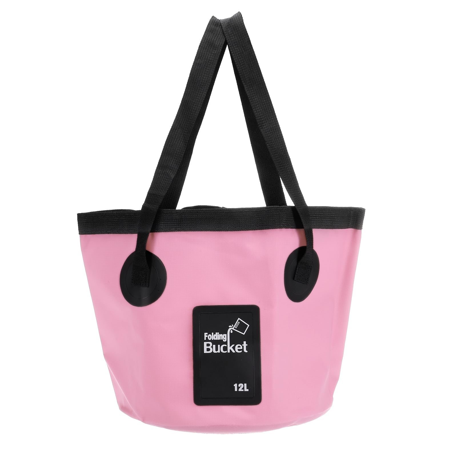 PATIKIL 3.2 Gallon 12L Collapsible Bucket, Travel Portable Water Storage Container Folding Foot Wash Basin for Outdoor Travel Camping Fishing, Light Pink