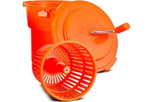 TK TARTLE KITCHEN TK 5 Gallon/20 Qt Large Salad Spinner - 2024 Upgrade - 7 Heads of Lettuce - Commercial Manual Lettuce Spinner - 10 Second Dry Time, Heavy Duty Durable Salad Washer with Extended Draining Tube
