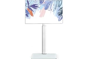 FITUEYES White TV Stand for 32 to 60 inch TV Screen,Space Saving Design Corner TV Stand with Swivel Bracket, Height Adjustabl