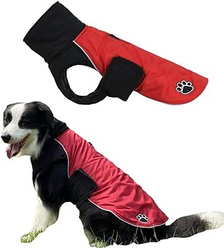 Amazon 犬用 コート ジャケット ペット服 両面着れ 防水 犬服 小型 中型 大型犬 洋服 厚手 簡単マジックテープ脱着 ドッグウェア コットン入り 防寒 お出かけ ワンちゃんウェア 春秋冬服 3xl レッド Eleitchtee コート ジャケット 通販