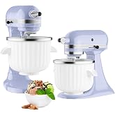 GVODE Ice Cream Maker Attachment for KitchenAid Stand Mixers | 2 Qt Ice Cream Bowl Kit for 4.5QT+ Mixers, Freezer Bowl, Dashe