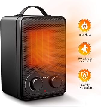 Mini Radiateur Soufflant Ceramique Chauffage Dappoint Avec Thermostat 2s Chauffage Soufflant Rapide Pour Pièce 4 18mobile électrique 1800 W