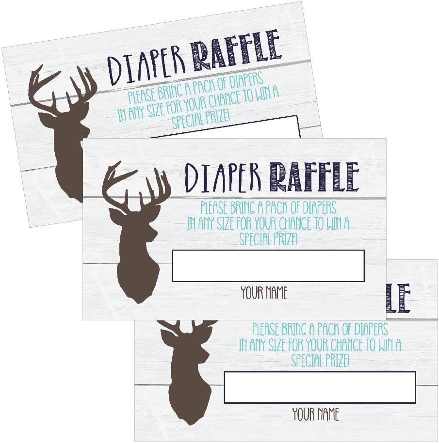 Amazon Com 25 Diaper Raffle Ticket Lottery Insert Cards For Blue