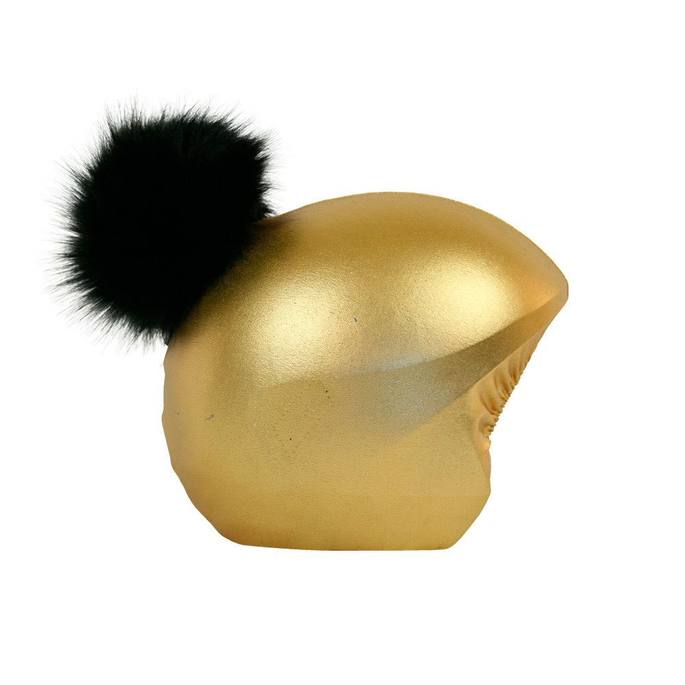 COOLCASC EXCLUSIVE GOLD/black fur Pom Pom - Multisport helmet Cover