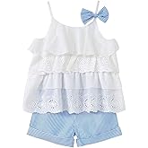 Hipea Toddler Baby Girls Summer Clothes Outfits Ruffle Camisole Spot Dot Tops and Casual Shorts Newborn Girl Clothing