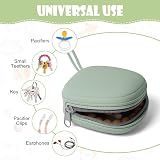 Aolso Silicone Dummy Holder Case Green, Portable Pacifier Organizer view 3