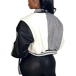 ACEFAST INC Varsity Jacket Womes Colorblock Letter
