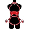 Tcairzl Women Punk PU Leather Body Waist Belt Bodysuit Bondage Body Harness Belt Sexy Lingerie Leg Garter
