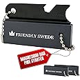 The Friendly Swede Magnesium Fire Starter Kit 3-Pack — Flint and Steel Fire Starter Survival Tool; Weatherproof Firestarter for Camping, Hiking & BBQs; Flint and Steel Magnesium Bar; 6-in-1 Striker