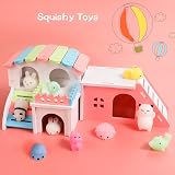 Aeyohni 50pc Mochi Squishy Animals Bulk Kids Party Favors Birthday Stress view 4