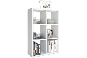 Endearing Limons【2026 Wooden Thick Border】 6 Cube Shelf Storage Organizer with Anti-Tipping Kits + Reversible Open Back Bookc