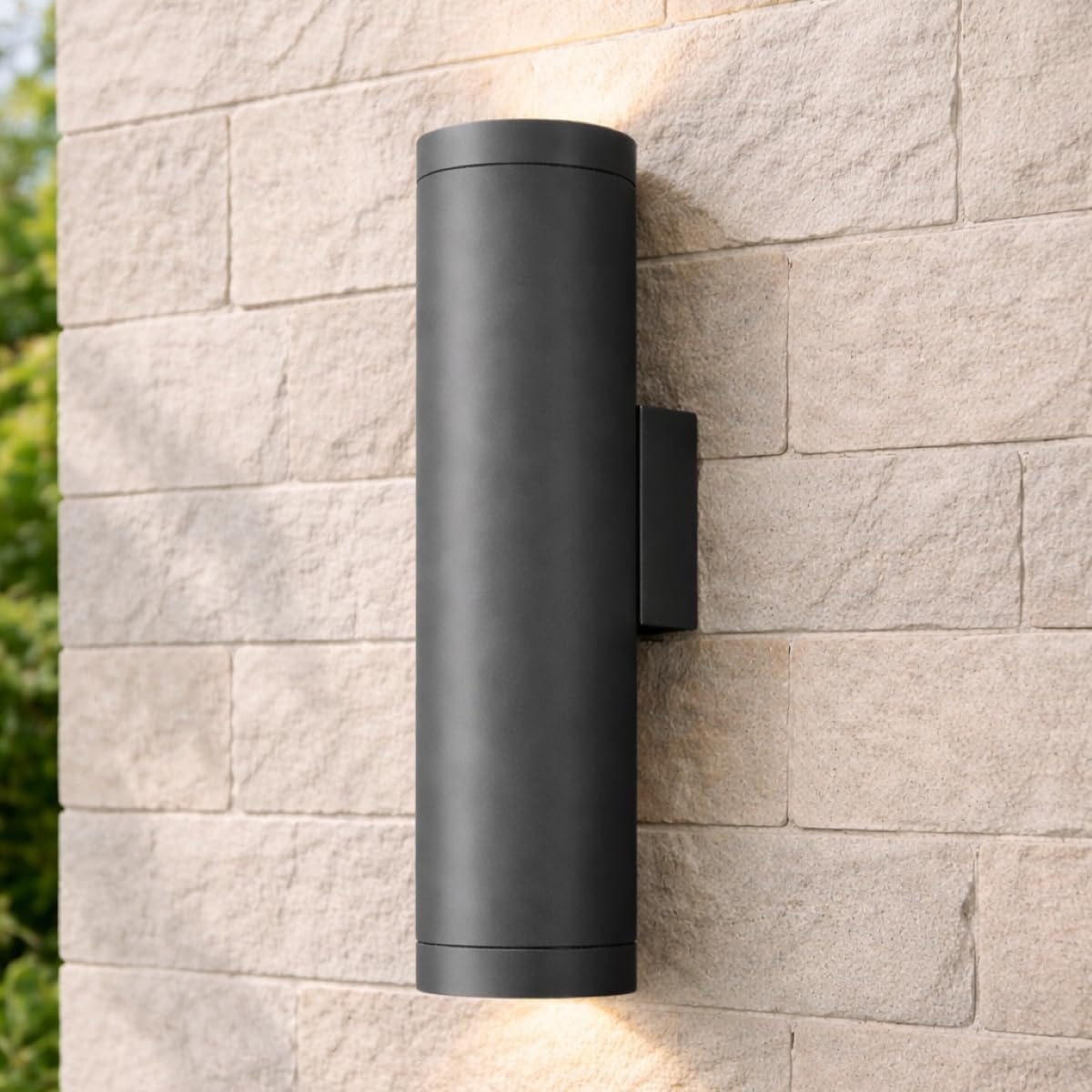 CGC Lighting Outside Outdoor Wall Light Extra Long Large GU10 Double Up and Down Spotlight IP44 Aluminium (Grey)