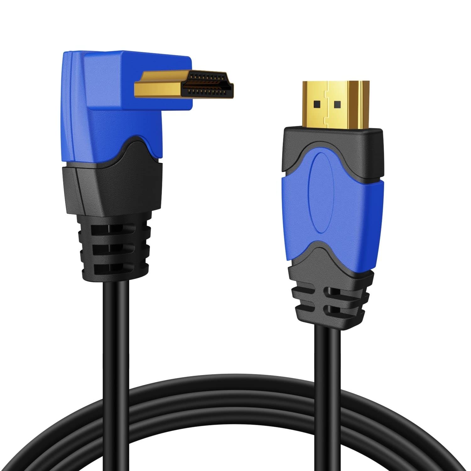 Photo 1 of TNP 4K HDMI Cable Right Angle 270 Degree (6FT) - High Speed 18GBPs HDMI Wire Cord 4K 60Hz HDR 2K 2160p 1080p 1440p 3D ARC/eARC Ethernet for Video Gaming Xbox One X PS4 Pro & Apple TV HDTV Projector