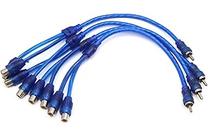 uxcell 4 Pcs 12 Inch Long Male to 2 Female RCA Splitter Adapter Audio Y Cable Wire for Car