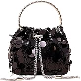 RomanticDesign Women Sparkly Sequin Clutch Purse Glitter Metal Tassel Evening Handbag Crossbody Bag for Party Prom Banquet | Sparkly, Sequin, Glitter, Metal Tassel, for Party, for Prom