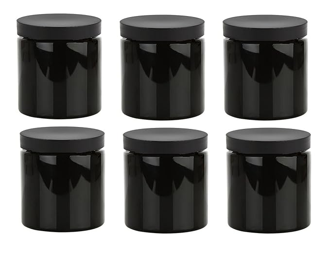 Buy Nakpunar 8 oz Black Plastic Jars with Black Lids Set of 6 Online