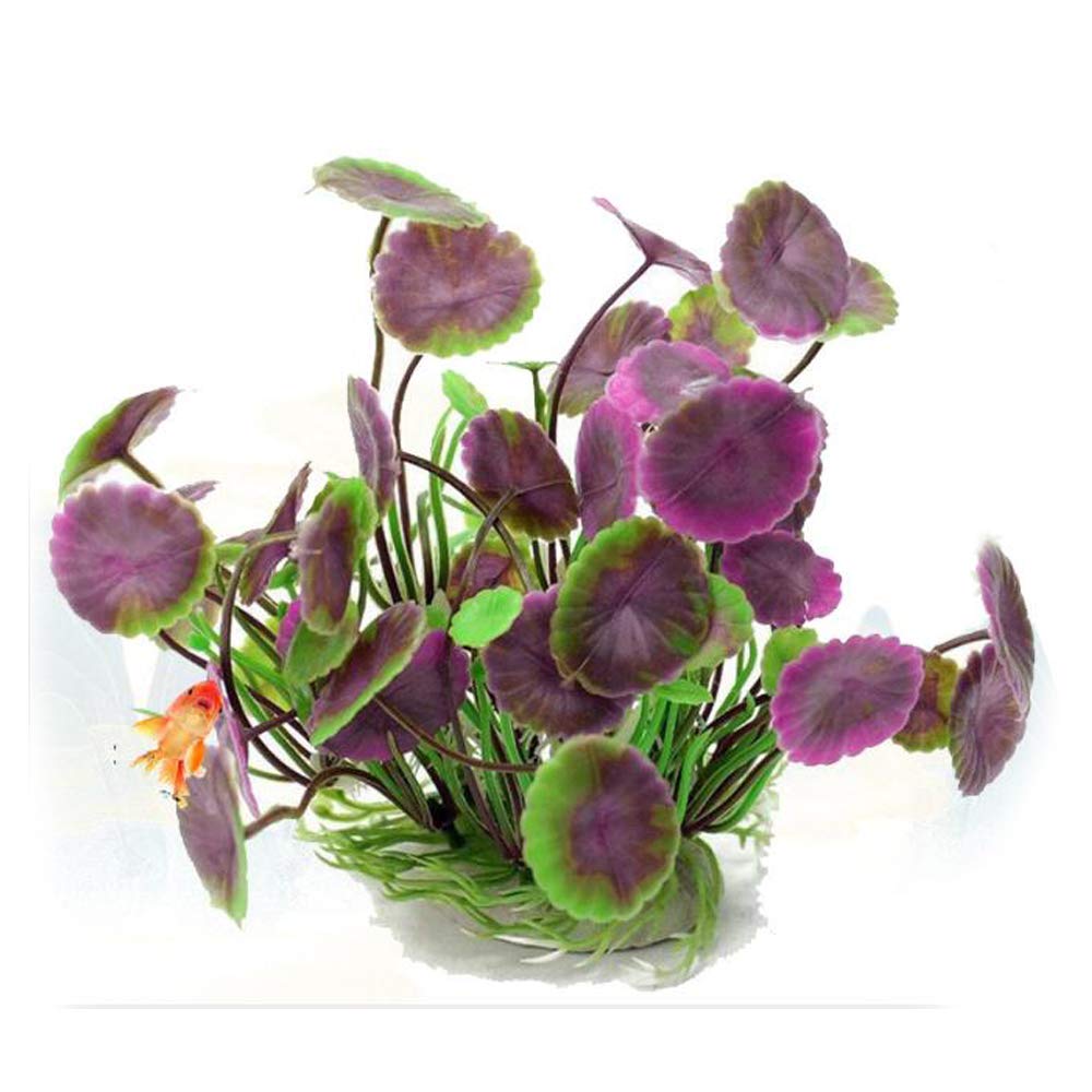 VOANZO Pack of 5 Artificial Aquarium Plants, Small Size Fish Tank Decorations Home Décor PlasticPurple