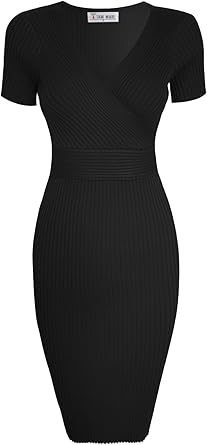 black knit bodycon dress